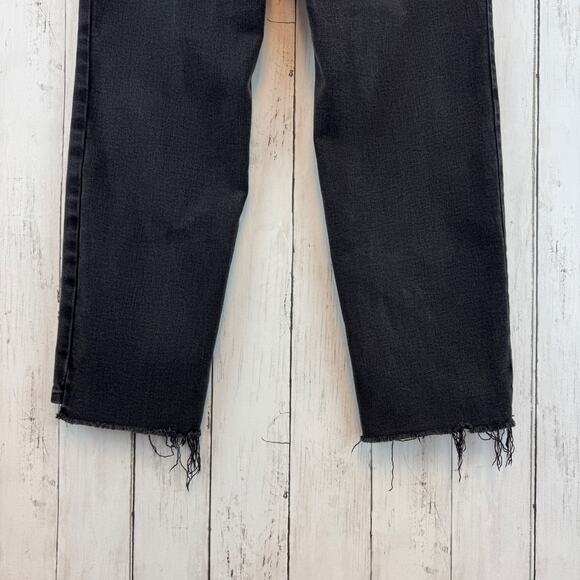 Good American Black271 Classic Slim-Straight Raw Step-Hem Jeans Plus Size 15 - Picture 7 of 14